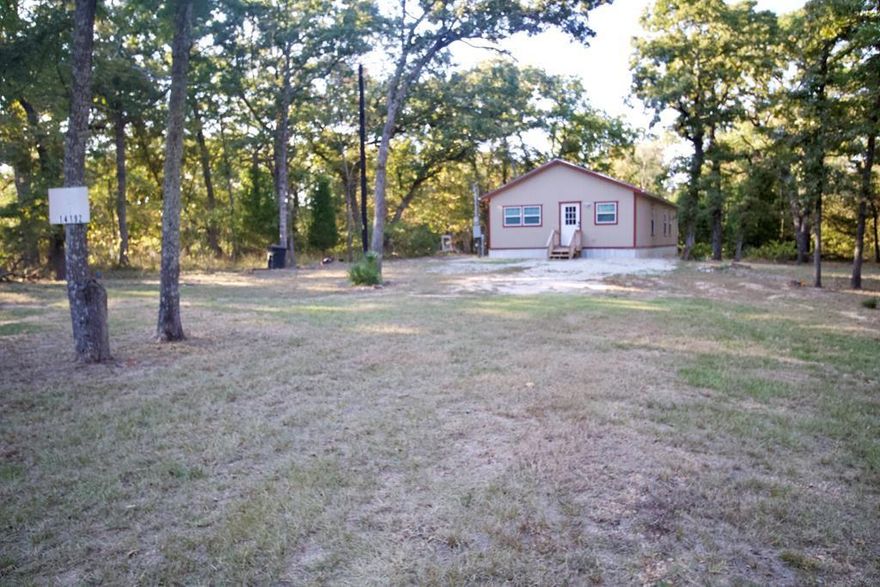 Brand new 2025 home located just minutes from Cedar Creek Lake! The property features 1,200 square feet with 3 bedrooms, 2 full bathrooms, and 2 living areas, each with its own kitchen. The home offers a lockable interior door separating the two living spaces, creating flexibility for multi-generational living, guest accommodations, or rental potential. Located on a shaded lot with vacant lots on each side available for purchase at $15,000 each, this property provides both privacy and opportunity. Neighborhood amenities include a boat ramp, dock, and park with a playground, perfect for lakefront living and outdoor gatherings. This home is permanently tied to the ground, meeting loan eligibility requirements and providing long-term stability. Also available for rent at $1,400 per month, offering an excellent opportunity to enjoy the Cedar Creek Lake lifestyle in a brand-new home.