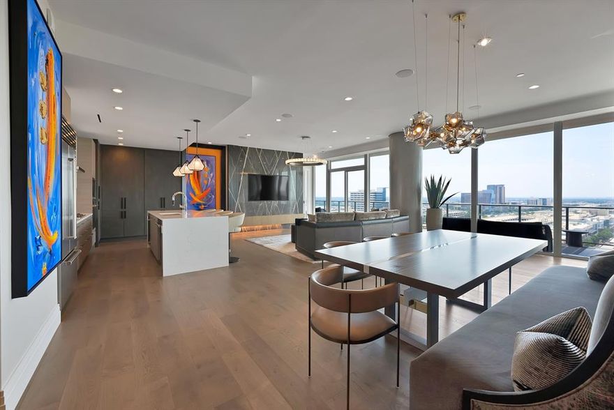 Looking for a turn-key luxury condo look no futher! FULLY FURNISHED designed by Dallas Design group with luxury finish outs. Welcome to Windrose Tower located in the prime location of Legacy West! This stunning luxury high-rise condo showcases breathtaking panoramic views of the city. Unit 1604 is a 3 bedroom and 3.5 bath unit and is 2,589 square feet. Each bedroom comes equipped with California closets, granite countertops, and high quality finishes all over the unit. The primary bathroom has a double vanity, soaking tub, and separate showers. The condo has an open floor plan with floor-to-ceiling windows that flood the space with natural light making it a perfect place to watch the sunset facing towards downtown. Amenities included are a 24-hour concierge service, fitness center, pool, golf simulator, business center, valet services, and many more. Windrose Tower offers great access to amazing upscale restaurants, entertainment, and shopping in walking distance of the complex.