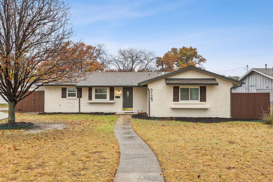 Beautifully updated 3 Bedroom home with great curb appeal and a complete remodel of the Kitchen with new soft close cabinets, granite countertops, subway tile backsplash and stainless appliances. Tons of upgrades including New Paint on the Exterior and Interior of the home, a completely remodeled and new Master Suite, all new Light Fixtures and Doors, and a new driveway and new fence. Your New Kitchen opens to living areas, with all new white shaker soft-close cabinets, granite countertops, and subway backsplash. New HVAC in 2022.  New windows installed 2 years ago.  All walls and ceilings insulated with foam for energy efficiency. New 2” Blinds installed.