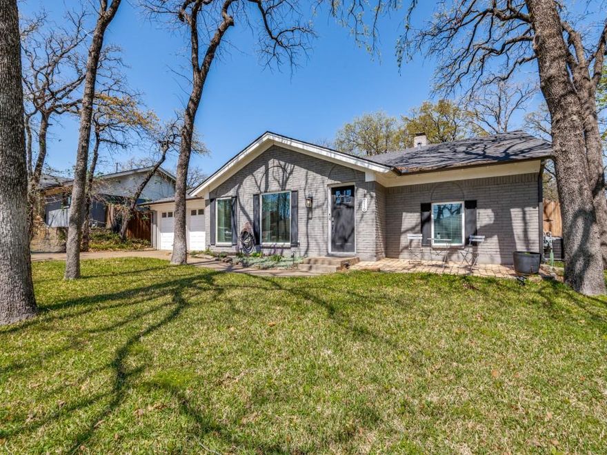 Beautifully renovated home full of character and style! Every detail hits the mark—from the soaring vaulted ceiling with a statement wood beam to the bright, open kitchen featuring a large island perfect for gathering. The home also offers a warm, inviting fireplace, tastefully updated bathrooms, and a spacious landscaped lot. A standout feature is the upgraded shed with electricity and AC unit historically has been set up as a workout space but easily adaptable as a home office, man cave, or she shed. . Designed with entertaining in mind, the layout flows effortlessly for both indoor and outdoor living. Situated in a desirable neighborhood known for its mature trees, you’re just minutes from local dining and Smith Barfield Park with convenient access to major highways, commuting is a breeze—plus you’re less than 15 miles from DFW Airport and under 2 miles from all the shopping, dining, and entertainment at Northeast Mall. Upgrades include roof in 2022, Heat and Air in 2025, new electric panel and pigtails throughout 2024, Dishwasher 2025