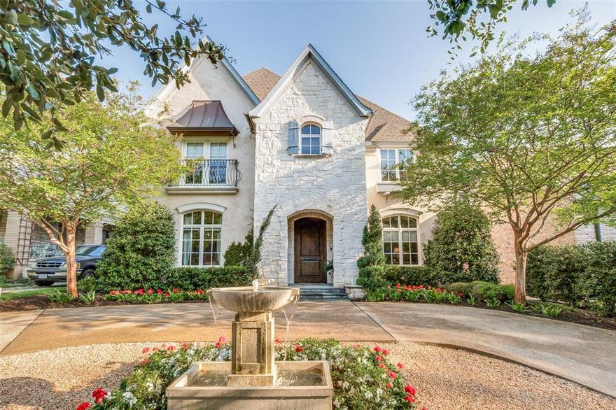 Welcome to 4327 Irving Avenue, a well-appointed 4,902-square-foot home, including quarters above the garage, in the heart of Dallas. This residence features 4 bedrooms, 4.5 bathrooms, and a layout designed for both effortless living and entertaining. Downstairs includes a large, welcoming foyer with inlaid hardwoods, formal dining room, spacious office with beautiful built-ins, large family room with wine storage, and primary suite, offering privacy and ease of living. Two additional en-suite bedrooms, laundry room, and a media room are situated on the second level, ideal for guests, family, or flexible living. The main living area is anchored by a large fireplace and features hardwood floors, recessed lighting, seamless flow into the kitchen and dining spaces, and easy access to the covered outdoor patio. The kitchen is designed for both everyday use and entertaining, complete with an over-sized island, stainless steel appliances, dual sinks, Wolf gas range with double ovens, a butler’s pantry, pellet ice-maker, and a dedicated breakfast area with built-ins and plenty of storage. A bonus feature is the large 575 sq. ft. guest quarters with full bath and great storage located above the connected garage accessed through a covered breezeway, offering a private, self-contained space, perfect for guests, home office, gym, or studio.
The backyard is designed for comfortable outdoor living, featuring a spacious covered patio with fireplace and retractable screens, offering a private setting for relaxing and entertaining.  Additional features and amenities include a turfed, stone-inlaid courtyard, separate turfed yard area with garden shed, and a whole home generator. Conveniently located close to the Turtle Creek Trail, Katy Trail, and the shopping and retail offered in the Shops at Turtle Creek Village and Highland Park Village, this home offers the combination of accessibility and convenience with thoughtfully designed spaces. Schedule your private tour today.