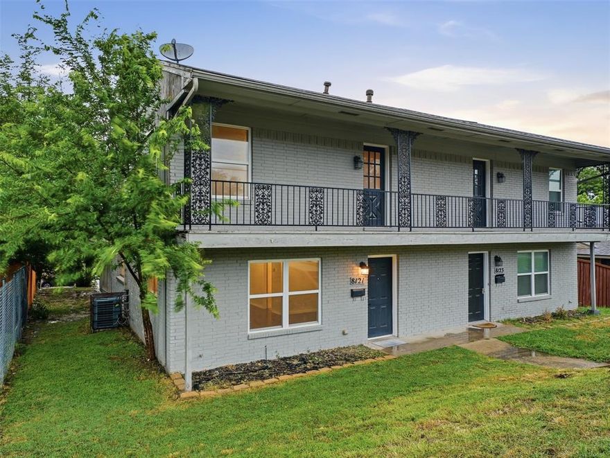 Come check out this incredible duplex located in one of the hottest and fastest growing areas in DFW. Right off of Ferguson road, this is a straight shot to downtown Dallas and will continue to appreciate. Each side is a 3 bed, 1 and a half bath, and full 2 car garage. 8123 has been recently renovated in 2024 with a new fence, new stainless steel appliances, updated garage, and is currently tenant occupied at 1,800 per month.   There is also a clause in the current owners lease to terminate their lease agreement within 30 days upon sale. 8121 is  vacant with market rents supporting up to 2,200 per month. Recent updates to this unit include new paint, new light fixtures and ceiling fans, and added recessed lighting.  This property is perfect for the investor looking to buy for appreciation or a house hacker looking to owner occupy the vacant unit and offset their mortgage cost. DO NOT DISTURB TENANTS IN 8123. SHOWING ON THAT UNIT WILL BE COMPLETED WITH EXECUTED OFFER.