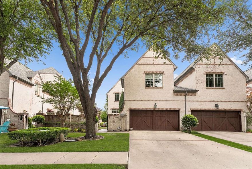 Welcome to this stunning former model home in the highly desirable Villas at Lake Vista in Coppell! With 2,795 square feet, four oversized bedrooms, and 3.5 baths, this residence combines luxury, comfort, and thoughtful design throughout. The light-filled, open-concept layout features rich hardwood floors across the first level and a spacious living area, wood step staircase, and anchored by a cozy gas fireplace. The kitchen is both stylish and functional, showcasing custom cabinetry, a designer tile backsplash, stainless steel appliances, gas range, and a stainless farmhouse sink—perfect for everyday living and entertaining. The primary suite is a true retreat, featuring a fully remodeled bathroom and custom closet. The spa-inspired bath boasts a freestanding soaking tub, frameless glass shower with designer tile, quartzite countertops, and elegant lighting—reminiscent of a high-end design magazine. Upstairs offers three generously sized bedrooms and flexible space for guests, work, or play. Every room provides comfort and versatility. Enjoy low-maintenance living with access to community amenities including a pool, hot tub, fitness center, outdoor gathering space, and kitchen. Ideally located near shopping, dining, DFW Airport, and major highways, this exceptional home offers upscale living in one of Coppell’s most sought-after communities. HOA covers exterior maintenance, lawn care, roof, gutters, and more, so you can enjoy it all without the upkeep. A rare opportunity you don’t want to miss!