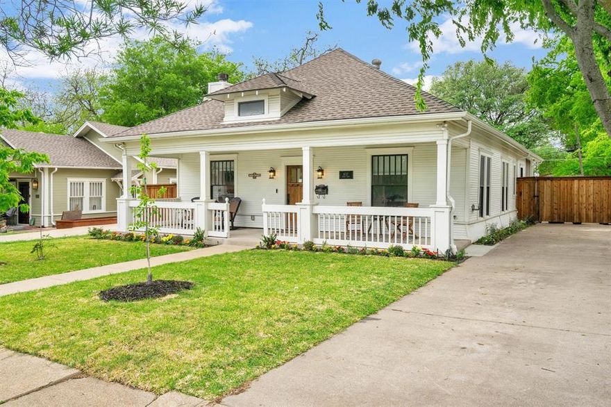 Stunningly reimagined in 2022, this Junius Heights Historic District gem at 5727 Victor St combines classic charm with modern luxury. Rich in local history, the home was once owned by John Funderburk, the beloved mascot and Junius Heights trolley conductor during the land rush of 1906—adding a unique and storied past to its appeal. Taken to the studs, the home boasts all-new plumbing, electrical, and sewer systems, plus thoughtful foundation work—ready for its next owner.

The reimagined floorplan now includes a stylish powder bath and an abundance of natural light throughout. The gourmet kitchen features top-of-the-line THOR appliances, perfect for entertaining, while the fabulous screened-in porch off the primary bedroom offers serene views of the large backyard—ample room for a pool or outdoor oasis. Brand-new sod graces both front and back yards, enhancing curb appeal and outdoor enjoyment.

Ideally located within walking distance to Lakewood Shopping Center, Abrams’ vibrant dining, coffee spots, and everyday conveniences, this home perfectly balances historic charm with contemporary updates. Every detail has been carefully crafted to create a move-in ready, turnkey residence for discerning buyers seeking a seamless blend of style, function, and location.