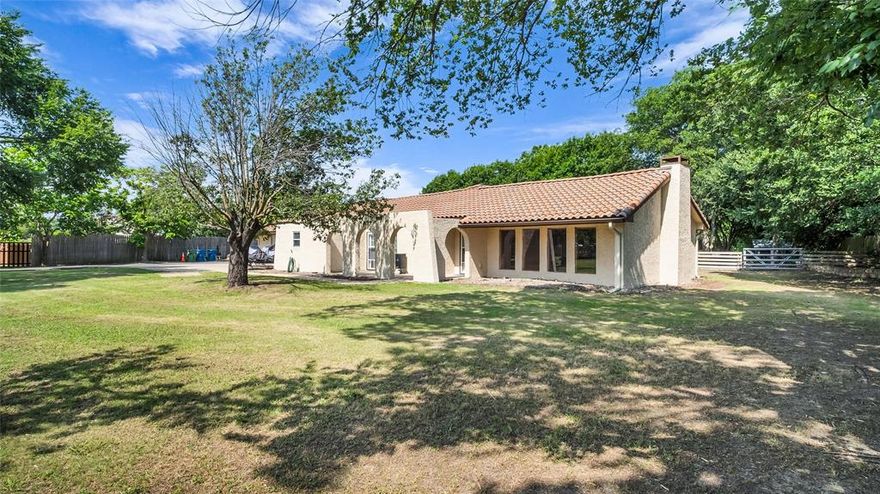 Updated Home on 2+ acres in Parker!  No HOA! Plano ISD!  Beautiful stucco home with updated cement tile roof in 2017.  Totally remodeled kitchen including flooring, custom cabinets, granite, appliances, fixtures and more.  Open floor plan offering 3 living areas.  Gameroom has wood burning fireplace, wet bar and luxury vinyl flooring.  Primary bedroom has updated carpet, ceiling fan, sliding door to outside, bathroom has ceramic tile, tub shower combo, updated fixtures. Outside features fenced back yard, a 16x20 2 story finished out man cave or she shed with electric.  Another storage building that is 14x34.  Other updates include paint, inside and out, 2in blinds, gutters, asphalt driveway.  Extra long driveway and extra parking pad.  This home has so much to offer and is located in a great neighborhood!