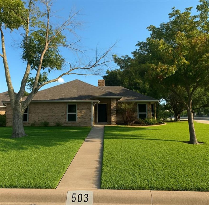 Welcome to this beautiful home situated on a spacious corner lot in the heart of Krum! Featuring 3 spacious bedrooms, 2 full bathrooms, and an additional living area that adds extra square footage and flexibility, this home is perfect for modern living. Step into a bright, open-concept layout with vaulted ceilings in the main living room, creating a spacious and inviting atmosphere. Enjoy brand-new light fixtures, ceiling fans, and updated flooring throughout. The kitchen is equipped with nearly all new appliances, making it move-in ready for any home chef. Additional highlights include a 2-car garage and a prime location near schools, shopping, and everything Krum has to offer. Don’t miss the opportunity to own this updated gem in a sought-after neighborhood!