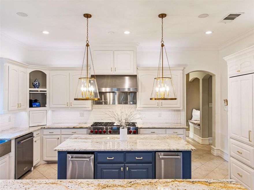 Welcome Home to this Colleyville Estate situated on 3 idyllic acres with a beautiful pond as the focal point. This lovely home is perfect for family and entertaining! Enter the impressive private gate and circle drive to be greeted with a soaring Foyer, Formal Living with walls of windows looking over the backyard Oasis, inviting Dining, Executive Study with fp + amazing view to the front scape lawn. Great Room boasts an updated Chef's Kitchen with new appliances, beautiful countertops, lighting, butlers, Wine room + spacious Breakfast area overlooking the pool, large Family room + Bar. Gracious Primary suite is private & peaceful. Guest suite down. Upstairs you find 3 Bedroom suites & huge Game + Bar + Media + Poker nook for entertaining. Step outside to a PARK-LIKE setting complete with infinity sheer edge descent pool, outdoor kitchen area with grill and fireplace, covered seating, large grass area for play, plus STUNNING pond, mature trees, acreage for play & sports. A Rare Find!!!