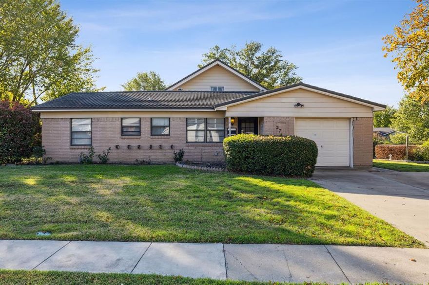 Incredible opportunity on a grand corner lot with spacious square footage! This 4 bedroom 2 bath home has generous attic space that is finished out as a workshop with electricity and windows. Built ins in the dining room and family room provide additional storage. Back bedroom is private off the family room and could be used as an office. The location has easy access to major highways, DFW Airport, Baylor Irving, the Irving Arts Center, schools and universities, restaurants, and Irving Mall. Centrally located in the DFW area the home is ready for your personal updates and touch ups. Don't let this one pass you by!