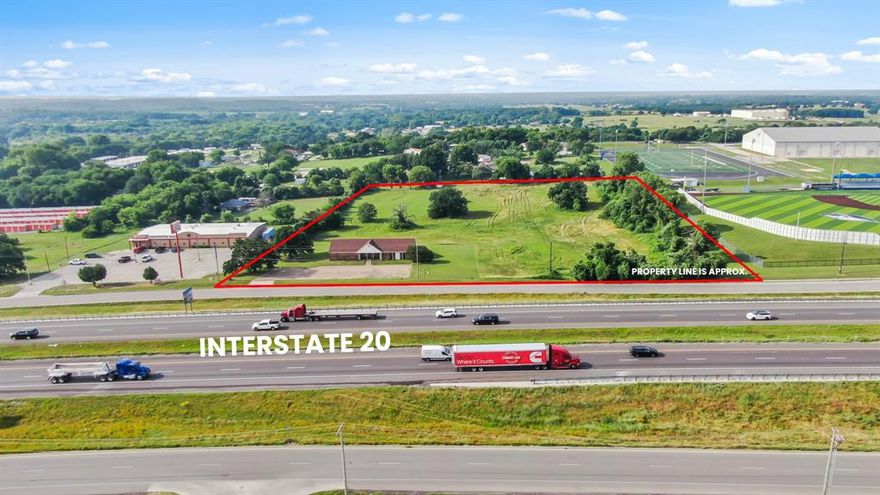 Prime 6-acre commercial property with excellent I-20 frontage! Located on the south side of the freeway between Bethel and Tin Top, this high-visibility parcel offers an unbeatable opportunity in rapidly growing Weatherford. The property has easy access to public utilities — a 6-inch water main and 10-inch sewer main are available right in front of the property. Whether you're looking to expand an existing business or start a new development, this prime location provides ample space and flexibility. Don't miss out on this exceptional opportunity to invest in Weatherford's growth!