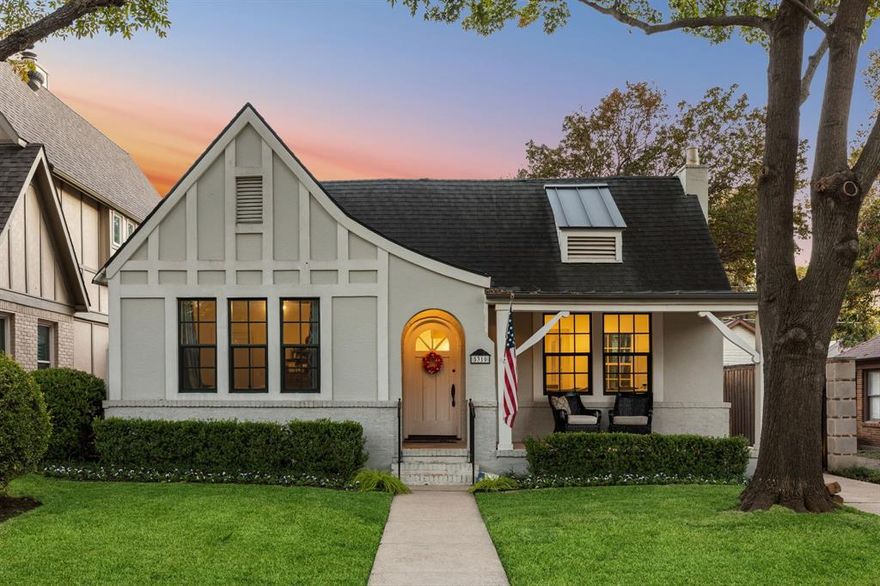 Classic M-Streets Tudor thoughtfully re imagined through a full scale renovation led by a custom home builder. This 3 bedroom, 2 bathroom home has been extensively upgraded while intentionally preserving the original charm and character that make these homes so special. 

An inviting front porch, 9 foot ceilings, original hardwood floors, and a bright, open layout now enhanced by a complete interior transformation. Nearly every surface has been upgraded, including new smooth finish drywall, new interior trim throughout, new solid core doors, fresh paint, and a fully updated electrical system with new wiring, recessed lighting, fixtures, switches, and outlets. The original hardwood floors were sanded, re-stained, and sealed in 2022, preserving their character while giving them new life.

The kitchen features marble countertops, stainless steel appliances, a gas range, and added custom storage, all opening into the main living areas and to the backyard designed for entertaining.

The primary suite was completely rebuilt in 2024. Featuring a new custom bathroom with Bianco Rhino marble countertops, Carrara marble flooring and shower, frame less glass enclosure, dual shower heads, and integrated LED lighting at the vanity, ceiling detail. The primary suite is further enhanced with new custom cabinetry in both the bathroom and bedroom, along with a fully rebuilt custom primary closet, providing storage and functionality.

The backyard has been completely transformed with a new extended patio finished with Lueders stone in a herringbone pattern, along with a new covered outdoor kitchen area made for year round use. The entire yard has been regraded and upgraded with new turf, new irrigation, new trees, new landscaping, and extensive new landscape lighting. 

The detached garage has been fully finished and conditioned, offering approximately 400 square feet of additional heated and cooled space with WiFi, lighting, insulation, and a black epoxy floor.