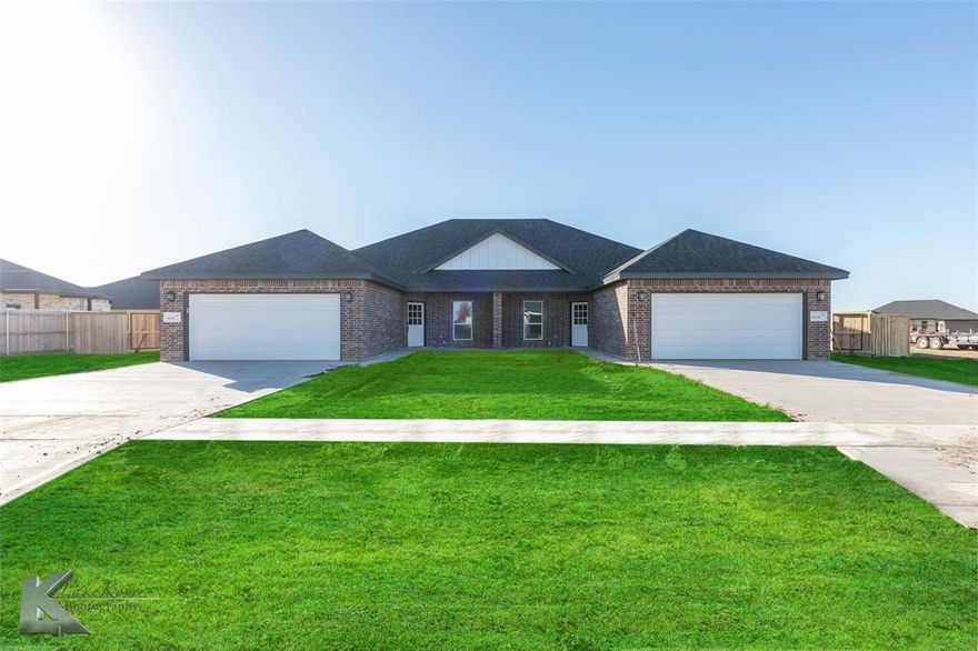 Fantastic, Brand New Duplex in Carriage Hills subdivision! With a modern and clean aesthetic, this 3 bedroom, 2 bath home is equipped with 1500 SF of living space, an open layout lined with LVP flooring, Granite countertops, and a large corner pantry. There is also a kitchen island and all of the necessary appliances. Bedrooms are split with the primary being ensuite. Here you will find double sinks and a spacious walk in closet with built in shelving. The guest bedrooms are well sized and also have plenty of storage. Beautiful plumbing and lighting fixtures give a luxurious feel throughout and laundry hookups are housed in an interior utility room. Outside a wooden privacy fence encloses the private yard, and the covered patio serves as a great place to relax or entertain. Pets are allowed with size and breed restrictions and must be approved by the owner.  No cats will be permitted. 
This property has an estimated availability of December 17, 2025.