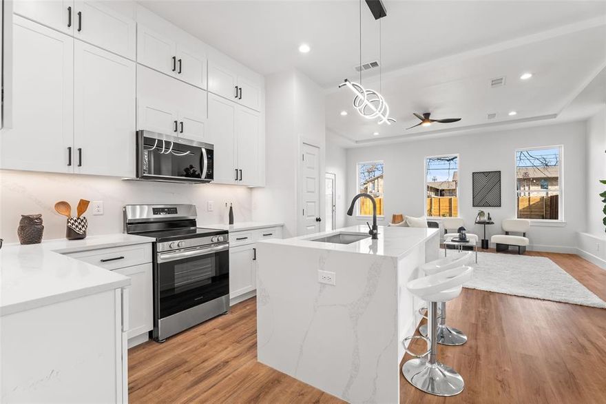 Step into contemporary living with this stunning newly built home that blends modern design with everyday comfort. Offering 4 generously sized bedrooms, 3 full bathrooms, and approximately 2,000 square feet of thoughtfully designed living space, this home delivers both style and functionality.
The open-concept floor plan is filled with natural light, creating a warm and inviting atmosphere ideal for both daily living and entertaining. A standout feature is the rarely available oversized primary suite, complete with dramatic three-quarter-length windows, a private patio, and abundant space to create your own relaxing sanctuary.
Designed with versatility in mind, the in-law suite provides a private retreat for guests or extended family, featuring its own full bathroom and comfortable living space. Outside, the expansive backyard offers endless possibilities for entertaining, outdoor dining, gardening, or quiet evenings at home.
From the sleek, modern kitchen with high-end finishes to the energy-efficient construction throughout, every detail has been carefully curated. This exceptional home offers the perfect balance of comfort, design, and modern lifestyle living.