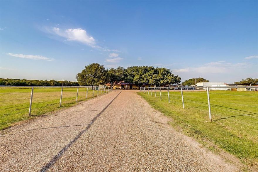 10 Acres Right Here in the Heart of Burleson, This 10 acre fully pipe fenced Turn Key Farm and Ranch property has lots to offer. Starting with the long driveway that separates two large turnout pastures with covered loafing sheds, to follow is the sprawling Ranch Style Home that accommodates, 3bedrooms 2full bath, 2family rooms a kitchen, that is the heart of the home, a dinning area, and so much more to offer. Every room feels very spacious. From the back of the home you overlook the 40 by 60 show barn that contains, concrete flooring 4 stalls a feed room, tack room and storage room,  2 wash racks located at the front of the barn and the back. A large 5,000 pound working grain bin attached. Another 40 by 60 barn that includes 3 stalls, a concrete walk way. This  barn also holds a concreted area with a horse stock, sink , hot water heater, along with a 12 by 24 office that contains a restroom and shower.  The third barn is a 20 by 30 fully inclosed hay barn. More stalls along the side of the property as well.     Holding a total of 30 horse stalls and 10 outdoor pens that each have a loafing shed for cover. This Ranch also holds a 55ft covered round pen, 6 horse walker, 250 by 125 piped riding arena. If you think it didn't already have everything well it does, it also has a large 5 acre pasture that can be used to produce hay or for turnout.  This Ranch has hosted many Burleson FFA and 4H judging practice shows, given lots of riding lessons, boarded horses and used as an equine breeding facility. The Income or Investment  potential is Unlimited Here, being minutes from Burleson with all the amenities, but yet still outside of the city limits.  You can use this Property for Income or just be kept to yourself to enjoy the peacefulness it has to offer.   Schedule that showing today!! Serious enquires only please.