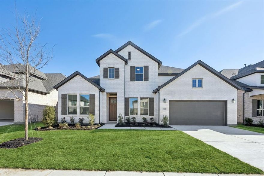 HOME IS COMPLETE AND READY FOR QUICK MOVE IN!!! Our Kenai Floorplan features a dazzling front entry foyer which leads to a complete open family living space with vaulted ceiling adding a study flex space for comfort. You will be welcomed by an abundance of windows and natural light as it faces an open extended patio for those premier outdoor get togethers, or those peaceful intimate soirees. From an open kitchen with an oversized stylish quartz kitchen island, plethora of storage and high-end wood cabinets, stainless steel appliances, chef's 5 burner gas cook top, decorative pendant lighting, walk-in pantry equipped with a full dining nook for a formal dining experience, this home has it all for you to become the perfect chef or host. It also includes a secondary bedroom and bathroom on the first floor for any guests or blended family members as well as powder bath. Oversized primary bedroom is also downstairs and is tucked away for added privacy featuring additional windows for natural light connecting to an expansive primary bathroom with garden tub, walk-in shower, dual vanities with broad mirrors, separate water closet, and grand walk-in closet!  On the second floor this home features two additional bedrooms both equipped with walk in closets tucked away in their own wing of the house. With an additional vast game room space for intimate and informal gatherings and a media space for added entertainment, this home HAS IT ALL under 3500sq ft!!  Deep 60ft lot lends to large grassy yard for kids and pets to play. Spray foam insulation, tankless water heater and high-end thermostats for a secure efficient home. Enjoy miles of walking trails, private lake, community pool and event lawns inspired by our National Parks. Painted Tree Lakeside's prestige is something to be celebrated! One of DFW’s newest and most popular developments, close to Historic Downtown McKinney, restaurants, and dining! ASK ABOUT OUR LENDER INCENTIVES!