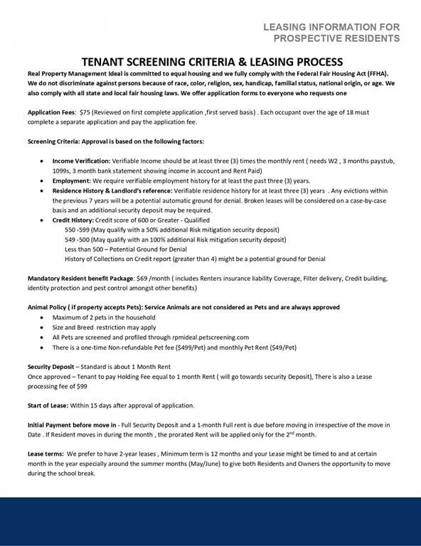 Creek Condos - Residential Lease