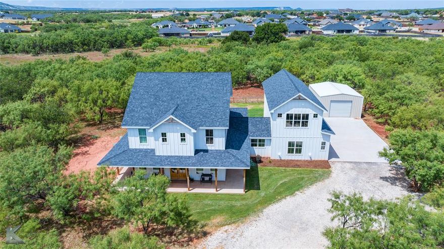 *Motivated Seller* Experience the best of country living in this 5-bedroom, 5-bathroom estate featuring an office, separate guest apartment, and premium finishes throughout! Set on 25 fully fenced acres in the desirable Wylie ISD this property offers the space, privacy, and versatility you’ve been searching for. Inside, the home welcomes you with a thoughtful layout designed for both comfort and function. The spacious primary suite is a true retreat, showcasing a large en suite bathroom with oversized walk-in shower, his-and-hers closets, and elegant finishes. Downstairs includes a private office and guest bedroom with en-suite bath. Upstairs, you’ll find a second living area along with 2 bedrooms, each with their own en suite bathrooms. As a special bonus, both upstairs bedrooms feature a hidden reading nook tucked inside the closets—perfect for kids or extra storage. The gourmet kitchen is equipped with Café commercial appliances, including a refrigerator, gas range, pot filler, double ovens, microwave, dishwasher, quartz island, and a large walk-in pantry. The dog kennel built into the laundry room can be closed off as needed, adding thoughtful convenience. Step outside to enjoy a large covered patio with plumbing for a future outdoor kitchen, making it the perfect place for gathering and entertaining. A highlight of this estate is the separate 1134sf garage apartment with both interior and exterior access—ideal as a guest suite, mother-in-law quarters, home office, gym, game room, or rental income opportunity. Upstairs over the garage, a spacious media room provides even more flexible living space with bedroom and en-suite bath. The property includes a 24x30 shop with electricity and extra water line at the front of the property ready for a trough or loafing shed—perfect for livestock. Parking is no issue with a 3-car garage and ample driveway space. From the luxurious interiors to the expansive acreage and unique features this property is truly one-of-a-kind!