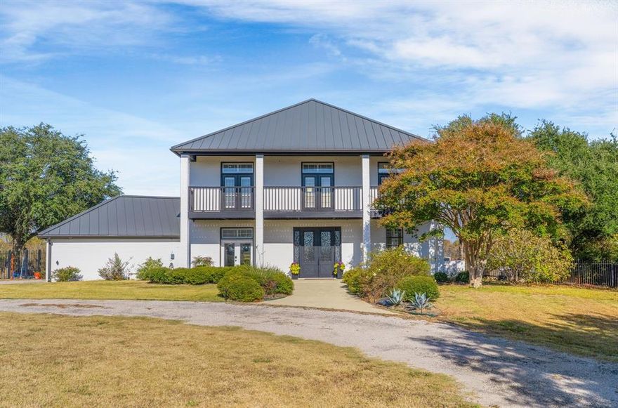 LOCATION, ACREAGE, UPDATES, and a POOL! UPDATED HOME on a 1.21-ACRE beautiful, FULLY FENCED lot 1 MILE from HWY 75 in desirable Howe with a POOL! Looking to escape the congestion of suburbs under constant development? This unique property is not your cookie cutter home, but instead an entertainer's dream displaying extensive recent upgrades inside and out. Enjoy resort-style living with the sparkling saltwater pool (new pump, filter, salt cell, and equipment roof and housing in 2023) complete with a gas heater for year-round enjoyment. The exterior is an absolute showstopper highlighted by a massive 1,288 sq ft of covered patio space across the upper and lower decks offering incredibly stunning sunset views from both the upper and lower balcony and patio. Entertain rain or shine on the lower covered patio effortlessly controlled by five new motorized patio screens (2025). The property features a new roof (2023), and is enclosed by a full-property 6-foot iron fence with two electric entry gates for privacy and security. Interior updates boast a fully remodeled kitchen and primary bath, a new whole-house water filtration system, new fixtures and lighting throughout, updated real wood stairs, and newly stained concrete floors downstairs for easy maintenance; the third bedroom even has heated flooring! The property also includes an outdoor wood storage shed with a metal roof (built 2022) and a new irrigation system. For the electric vehicle owner, EV wiring is already in place! The hot tub and a John Deere zero-turn mower can convey with the property with an acceptable offer. Don't miss this opportunity to own a truly unique, turn-key estate that is the perfect blend of peaceful country living with the convenience of easy highway access, and say hello to clear, star-filled nights!