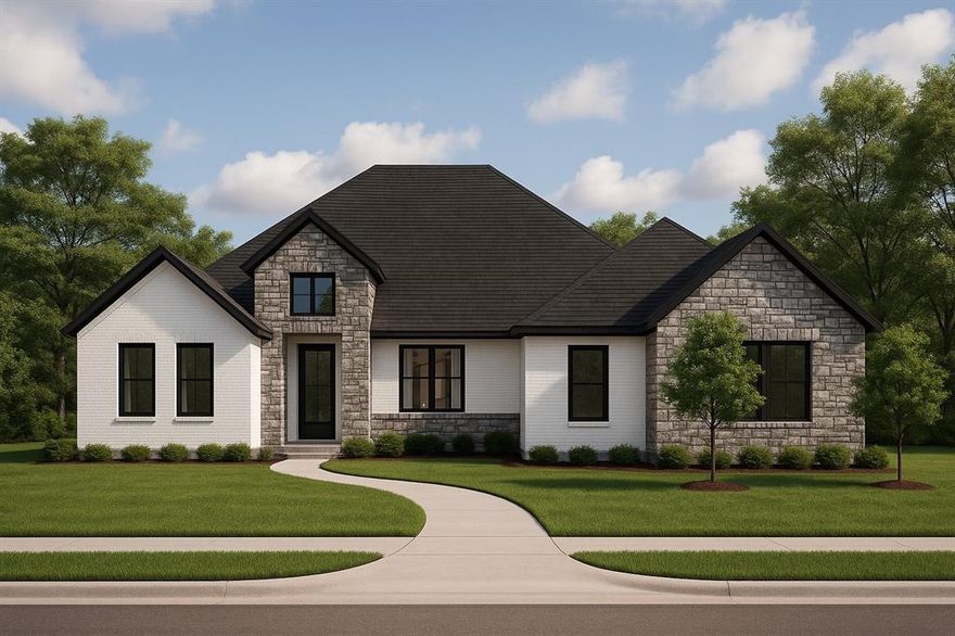 New Construction Home for Sale in Arlington TX – Energy-Efficient, Smart Home in Gated Community. Don’t miss this final opportunity to own a custom new construction home in Harris Place, a private gated community in Arlington, Texas, zoned to the highly rated Mansfield ISD. Located on the last available lot in the HOA, 7203 Harris Place offers 4 bedrooms, 4 bathrooms, and a 3-car garage across 2,600 square feet of energy-efficient living space. This home features full spray foam insulation, V2500 series energy-rated windows, and smart home system with security.  Soaring 20-foot cathedral ceilings and an open-concept layout highlight the main living area. The kitchen includes large island with quartz waterfall countertops, custom cabinetry, and a walk-in pantry. Walk-in shower featuring three shower heads, dual vanities, and elegant finishes. This energy-efficient new home in Arlington TX also comes with special builder incentives, including closing cost assistance and preferred lender financing.
Final home in Harris Place – schedule your private tour of 7203 Harris Place today!