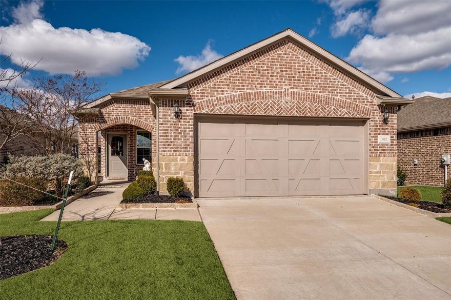 Del Webb - 55+ community. This meticulously maintained one-story TAFT plan from the Garden Series showcases the utmost care and attention to detail, making it pristine and truly move-in ready. The stone and brick exterior sets the tone for the $60,000+ in thoughtful updates, including a stunning Pergola with a stamped concrete patio that spans the back of the home—perfect for outdoor relaxation or entertaining. Inside, you’ll find trayed ceilings in the Primary Bedroom and Living Room, custom shutters and blinds, surround sound, and so much more!

This 2-bedroom, 2-bath home also features a versatile flex room, currently used as an office, which can easily be converted into a 3rd bedroom by simply adding doors. The kitchen is a chef’s dream, boasting extended upper cabinets, stainless steel appliances, a large island, quartz countertops, and ample cabinet space—ideal for cooking or baking enthusiasts. Enjoy the Sunroom with its serene views of the beautifully maintained backyard.

The community offers an exceptional lifestyle with a resort-style amenity center, including a pool, eight new pickleball courts, fitness center, Bocce ball, and miles of scenic walking trails. This home is a rare find—don’t miss the opportunity to make it yours!