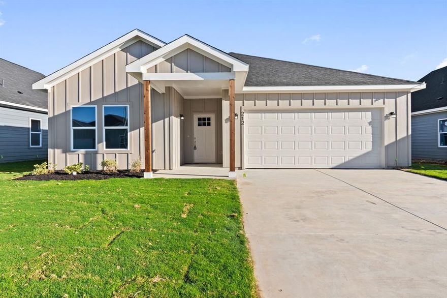 COMMUNITY EVENT SATURDAY OCTOBER 25TH 1-3PM, FREE TACOS + FACE PAINTING + TOUR HOMES!! NEW CONSTRUCTION!  Step into modern comfort with this beautifully designed Boise floor plan. This thoughtfully crafted three bedroom, two bathroom home features an open-concept layout with durable luxury vinyl plank flooring throughout the main areas and soft carpet in the bedrooms for a cozy retreat. 

The kitchen is the heart of the home, complete with soft-close cabinetry, sleek finishes and an open vibe, making everyday living and entertaining a breeze. Natural light fills the spacious living area, creating a warm and inviting atmosphere.

You will find well-sized, split bedrooms and a relaxing primary suite designed for both comfort and privacy. Outside, enjoy a low-maintenance yard and the convenience of a quiet neighborhood close to city amenities, dining, and entertainment.

Whether you’re a first-time buyer or looking to upgrade, this home offers the perfect balance of affordability, style, and location in Northwest ISD!