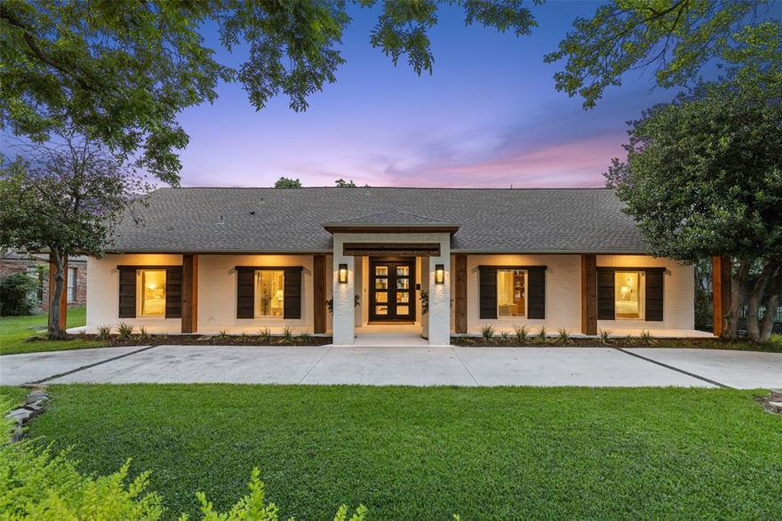 Situated on a gorgeous lot in the heart of the Louise B Seely area of Preston Hollow, this 3,903 square foot, 5 bedroom, 4 bathroom home (including an attached guest suite with it’s own kitchenette, stackable laundry area, and full bath) was taken down to the studs over the last two years and completely redone with careful consideration paid to every detail. Step inside to discover a fully open living space that’s perfect for entertaining with a spacious living area and kitchen with custom designed cabinetry, a large center island, and Viking brand appliances. Floor to ceiling windows illuminate the home and include multiple views of the private backyard with lush landscaping, a private seating area, and a lot large enough to accommodate a pool. Two separate dining areas allow ample space for family gatherings over the holidays. A sunken study+ living area with coffered ceilings allow flexibility with the floor plan and can suit a wide variety of... See Addendum Property Description 1