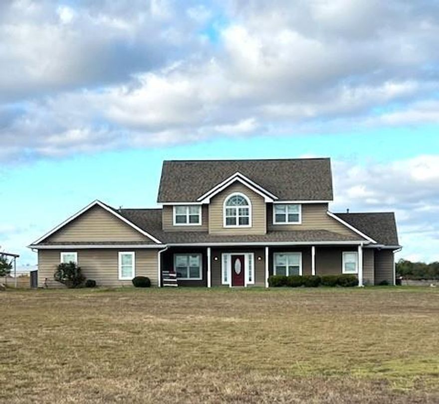 All of the Extras! This property features an in-ground pool, hot tub, workshop, covered patio, hook up for a gas grill, partial fencing, open floorplan and great location. Easy access to Hwy 121 and country living! Nice homes in the area and open fields across the street. Relax in the back yard at the pool or hot tub and watch the sun go down over the open pasture. Workshop is perfect for your hobbies and features a covered awning for more leisure time. There is room for chickens and a garden. Two bedrooms with a jack and jill bathroom upstairs along with a separate living area or game or exercise area. The kids will think they have their own separate home, but you can rest knowing they are safely tucked in upstairs. The fireplace in the living area has the gas insert and makes for a cozy night on the couch watching your favorite movies and enjoying family time. The separate dining room is great for family get-togethers and the additional seating around the bar in the kitchen is great for enjoying kitchen time together. This property has so much potential for helping you make great memories!