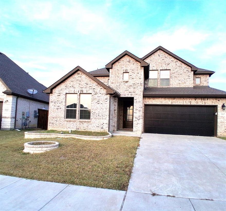 Hard to Find! 5-bedroom, 4-bath nearly new home is complete with a sparkling pool and plenty of room to entertain inside and out. Located in Royse City in the highly sought-after Creekshaw neighborhood!   Two spacious living areas and two dining spaces. The downstairs living room features a gorgeous gas stone fireplace, open-concept kitchen is a chef’s dream, featuring a large island with bar seating, granite countertops, sleek subway tile backsplash, stainless steel appliances, a gas cooktop with a pot filler, and a charming farmhouse sink.  The downstairs primary suite offers a large bathroom, including dual vanities, a garden tub, separate shower, and a walk-in closet. A split bedroom and a full bath downstairs is ideal for guests. Upstairs, a large game room provides the perfect hangout spot, while a second primary bedroom with ensuite bath adds extra comfort and convenience. Two additional bedrooms share a full bath, offering space for everyone. Spacious backyard with an in-ground pool, fenced yard and a small storage building. Located in Royse City ISD and just minutes from shopping and dining, this home truly has it all. Sold AS-IS