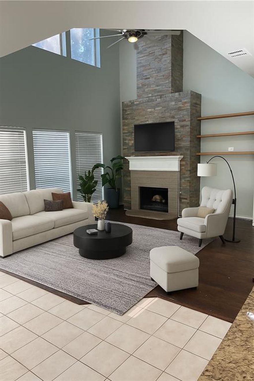 Luxuriously Remodeled Home. Open floor plan. High Ceilings. Primary bedroom on the first floor, with completely remodeled one of the kind master bathroom, sliding barn door to master closet. Upon entering you are greeted by soaring ceilings and a spiral iron staircase. Entertain family in friends in the open concept living and kitchen. Prepare your feast in the oversized kitchen with an island and plenty of cabinet space. Relax after a long day in your master retreat or wash off the day in the large walk in shower. 3 bedrooms upstairs along with 2 full baths and a family room. Don't miss out on this amazing home.