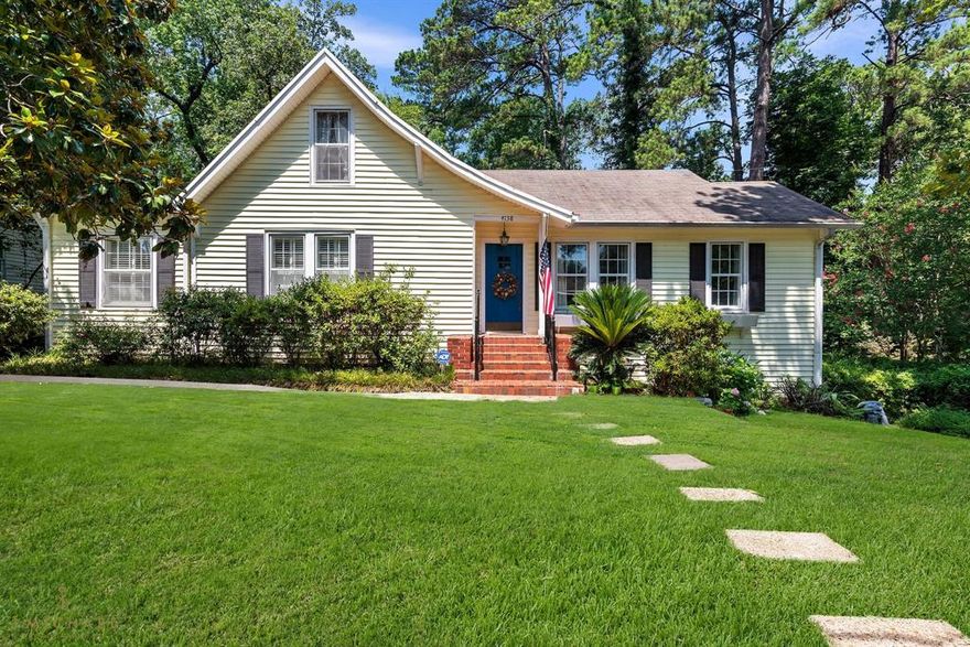 Beautiful home located on a shady lot with no thru-traffic! Located in a historical district, this home offers a large living area with wood floors on the main level along with a den, kitchen, two bedrooms and two baths.  New flooring in main bedroom and den. New stovetop and venthood in kitchen. Downstairs is a bedroom, bathroom, dining area and another large living area which could be a gameroom or bonus room.  Step outside to the privacy of your own pool and spa.  See Private Remarks.