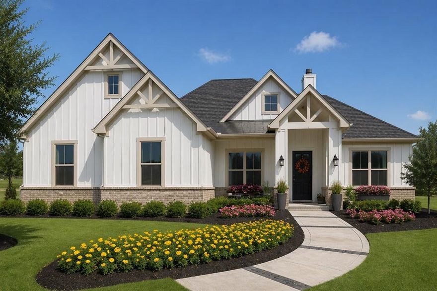 Welcome to 144 Chisolm Trail, a beautifully crafted new construction home in the desirable Lake Country Crossing community of Pottsboro, currently under construction with an estimated completion in early July and designed with both style and function in mind. This thoughtfully planned home offers a bright and open layout with expansive windows that fill the space with natural light and a warm, inviting living area centered around a fireplace. The kitchen is built to impress with custom cabinetry, elevated finishes, and a large island that creates the perfect setting for everyday living and entertaining. With 4 bedrooms, 3 full bathrooms, and a flexible bonus space ideal for a home office, playroom, or second living area, this home offers versatility to fit a variety of lifestyles. Situated on a spacious half acre lot, there is plenty of room to create your ideal outdoor setup including space for a pool, shop, or both, and the backyard is already prepped with plumbing stub outs for a future outdoor kitchen including water and drain lines for a sink. The three car garage provides added storage and convenience, while the location offers quick access to Lake Texoma for boating, fishing, dining, and recreation. This home combines quality construction with a peaceful setting, making it a standout opportunity in one of Pottsboro’s most sought after neighborhoods. Builder is currently offering a rate buydown, with the lender paying for the buyer to receive a 1 percent lower interest rate for the first 12 months on a 30-year mortgage.