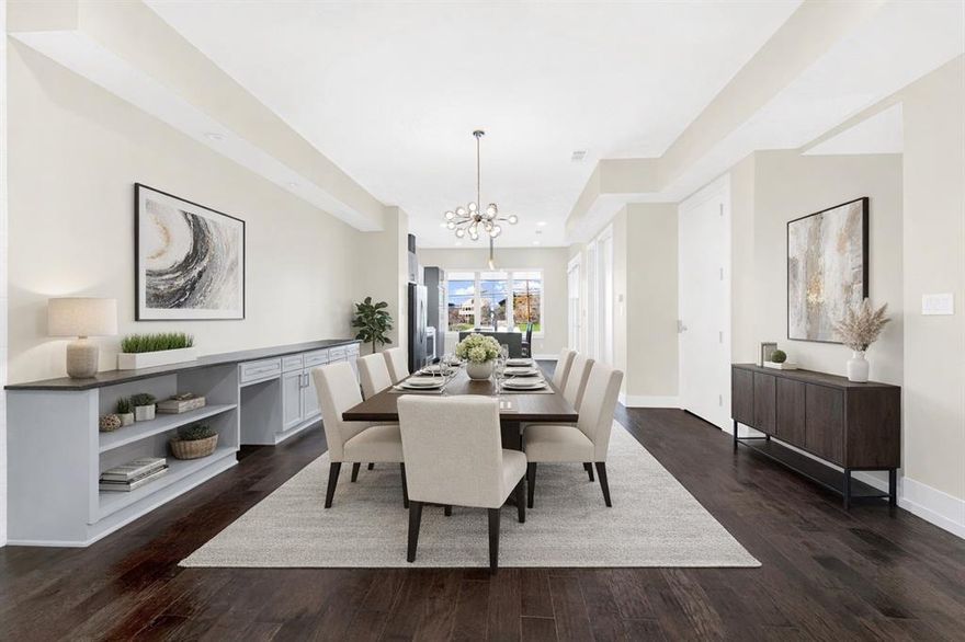 Welcome to your modern sanctuary, where thoughtful design meets comfort across four spacious levels. The first floor features a private bedroom that doubles perfectly as a home office or guest suite ideal for flexibility and privacy. Upstairs, the second level offers an open concept living area filled with natural light streaming from both the north and south, creating a warm and elegant ambiance. The well-appointed kitchen is the heart of the home, complete with a large island perfect for casual dining or evening entertaining. Retreat to the third floor, dedicated to rest and relaxation. Here you’ll find a guest bedroom and a luxurious primary suite with a spa inspired bathroom, including a freestanding soaking tub designed for unwinding after a long day. Ascend to the fourth floor and discover your personal rooftop retreat. With an outdoor kitchen, built-in grill, and cozy fireplace, this expansive rooftop patio is ideal for lively gatherings or quiet nights under the stars. Additional IMPORTANT highlight includes an ELEVATOR to all floors. Outstanding location allows quick access to the DNT & 635 for easy commutes, plus local shops & dining. Schedule your private showing today!