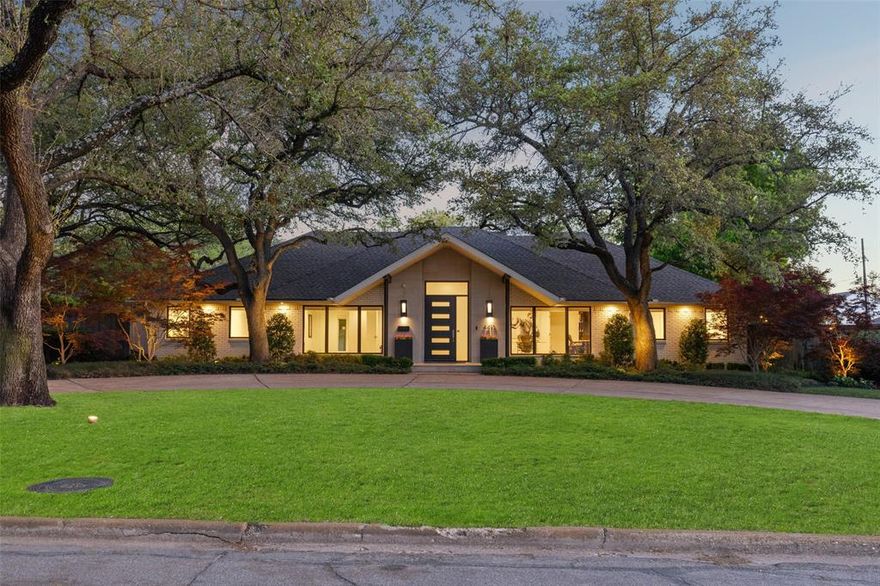 Indulge in luxury living within this single-story modern masterpiece, remodeled to perfection in 2022. With 4 bedrooms and 4 baths, this home blends sleek design with practicality. Entertain in style in the formal living area with a fireplace and wet bar or unwind in the media room leading to an outdoor oasis. The expansive great room seamlessly integrates the kitchen, dining, and living areas, featuring built-ins and a gas log fireplace. The kitchen boasts Silestone countertops, top-of-the-line appliances, and meticulous attention to detail. The master suite impresses with custom closets, an updated bathroom, and a serene zen garden with a sitting area. Outside, enjoy the sprawling backyard with turf, a large pool, and an outdoor kitchen and living area. With a 3-car garage, circle drive, and gated driveway, all on a spacious .49-acre lot, this property defines modern elegance and luxury living.