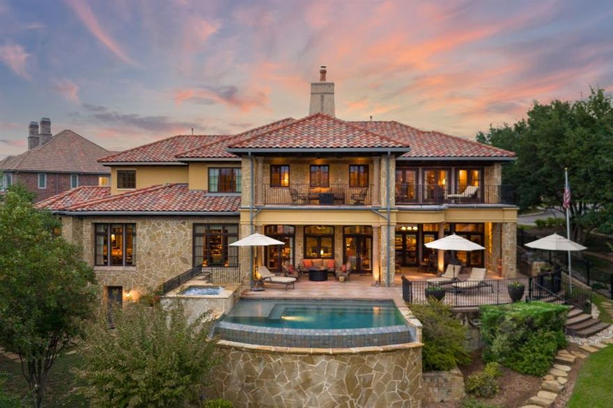 Never for sale before! Signature view of the TPC Golf Course & the Ritz in Las Colinas! Welcome to the epitome of luxury at the exclusive Enclave at Windsor Ridge. This custom-built masterpiece boasts breathtaking TPC golf course views, large yard & mature landscaping. Enjoy hand-scraped walnut hardwood floors and accents in the living, study, gourmet kitchen and professional wet bar. 1st floor Primary suite features sitting area, jetted tub, separate walk in steam shower & dual HUGE walk-in closets. Discover an inviting office space bathed in natural light with antique French door & built-ins. Guests stay downstairs in a large private suite. Upstairs features 4 beds & 3 full baths. Upstairs game room has room for game table & large seating plus access to balcony with views. The lower level features 1200 bottle wine cellar plus large bonus room. The infinity pool and spa offer outdoor relaxation with access to grill and full bath. Experience country club living at its finest!