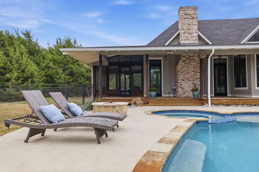 Welcome to 1335 Milrany Lane, a beautifully maintained 3-bedroom, 3.5-bath home on 5 private acres in Melissa’s sought-after Sanner Addition with no HOA! Built in 2016, this custom residence offers 3,495 square feet of thoughtfully designed living space with an open, inviting layout ideal for both everyday living and entertaining.

A warm and welcoming interior features a spacious living area with fireplace, a dedicated dining space, and a chef’s dream kitchen that flows seamlessly into the heart of the home. The primary suite and additional bedrooms offer comfort and flexibility, while en-suite bathrooms for all bedrooms allow privacy for guests and family alike. Large windows bring in natural light and frame peaceful views of the sprawling acreage.

Step outside to enjoy a true Texas retreat. The backyard is designed for entertaining and relaxation, complete with a sparkling pool and hot tub, expansive patio space, and a screened in the sunroom to unwind or host gatherings. The 5-acre setting offers exceptional privacy, plenty of room to roam, and a desirable blend of country feel with city convenience.

Additional highlights include a 3-car attached garage, horse-friendly zoning, and Melissa ISD schools. Located in a prime Collin County location, this property combines space, function, and lifestyle!