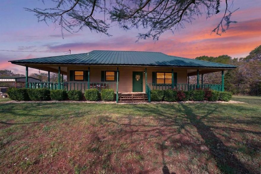 Welcome to your peaceful country retreat in Van! Nestled on nearly 3 acres at the end of a quiet dead-end street, this charming, updated farmhouse offers the perfect blend of modern comfort and serene rural living--with no through traffic for added privacy.
Step inside to find fresh paint and beautiful LVP flooring throughout, creating a warm and inviting feel. The thoughtfully updated kitchen features butcher block countertops, a farm sink perfectly placed under a window, and modern appliances including a stove and dishwasher--ideal for both everyday living and entertaining.

The primary suite has been enhanced with an added walk-in closet and a beautifully updated bathroom complete with an oversized shower. Outside, enjoy quiet mornings or relaxing evenings on the wraparound porch, complete with a classic porch swing, while taking in scenic views from every side of the home.

The property is fully equipped for work and play, featuring a spacious oversized workshop-garage with electricity, a storage building, a 2-car carport, and plenty of space to create your dream garden.

If you’ve been looking for a place where you can enjoy nature, space, and modern updates all in one—this is it!