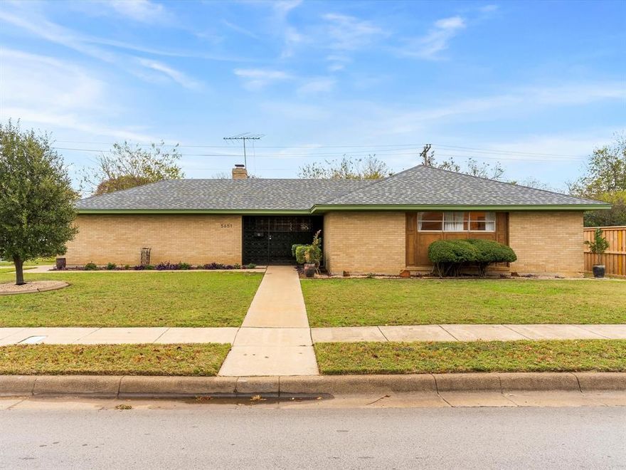 This mid-century home — recently featured on the Wedgwood Historic Home Tour — is officially hitting the market. Set on a great corner lot in Wedgwood East, it offers 1,916 square feet, 3 bedrooms, and 2 full baths. The layout lives comfortably day-to-day and is fantastic for entertaining.

Originally built in the mid-1960s as the personal residence of a respected Fort Worth builder, the home still showcases so many of its original details: terrazzo flooring and fireplace surround, decorative ironwork, and unique aluminum tile backsplash in the kitchen. With only three owners in more than 60 years, it has been consistently and lovingly maintained.

The current owner — President of the Wedgwood Historical Association — has been intentional about preserving the home’s mid-century character while making thoughtful updates in the kitchen and baths. New cabinet fronts, tile flooring, and beautiful hardware bring a fresh feel while honoring its history.

Come see why well-cared-for Wedgwood homes remain some of Fort Worth’s most loved.