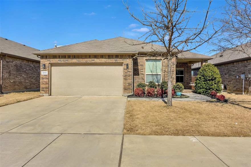 NO HOA and backs to a ranch! This gorgeous single-story home is tucked away on a quiet cul-de-sac in the highly desirable Northwest ISD, offering privacy and wide-open views you don’t often find. Enjoy peaceful outdoor living on the covered back patio with no neighbors directly behind you, along with a charming front patio featuring a hanging swing—perfect for morning coffee, evening sunsets, or relaxing at the end of the day. The home features well-maintained landscaping, a two-car garage, and abundant natural light throughout. Inside, you’ll find updated lighting fixtures and updated LVP flooring in the living room, fresh interior paint, formal dining area, and office. The formal dining room offers flexibility and can easily serve as a flex space or additional sitting area. The breakfast area features a picture window overlooking the ranch, enhancing the home’s serene setting. Schools are close by, with Hughes Elementary less than half a mile away, Tidwell Middle School, and Byron Nelson High School approximately 8.2 miles away. Enjoy easy access to Hwy 170 and I-35, plus walking trails that add to the home’s ideal location.