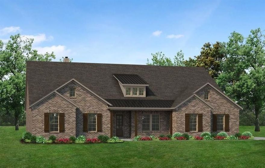 Estimated July 2026 completion! Ask us about our Trade In Trade Up program, we can buy your home! Introducing The Cedar Sage by Riverside Homebuilders—a single-story haven spanning 2,857 square feet, offering simplified living without compromising luxury. Approach the grandeur of the home through a covered porch, setting the stage for the elegance that lies within. Enter through the foyer, where to the right, a versatile flex room awaits—which is perfect for a cozy home office or creative space. To the left of the foyer, discover three traditional bedrooms, each accompanied by its own walk-in closet and a shared full bath—providing comfort and privacy for family or guests. The journey continues into the heart of the home, revealing a sprawling family room and a designer kitchen adorned with a spacious island, which is truly an entertainer's dream. For added convenience, a game room-flex room is tucked away in the back left, offering endless possibilities for use.  On the opposite side of this ranch-style home, the owner's suite beckons with a spa-like bathroom and an expansive closet, creating a private retreat that you’ll never want to leave. Adjacent to the three-car garage, a mud bench and laundry room enhance practicality, while a sizable covered back patio invites outdoor living and relaxation. Whether you’re looking to experience the simplicity of one-story living or enhance your lifestyle with a taste of luxury—the Cedar Sage can give you the best of both worlds, embodying Riverside Homebuilders' commitment to blending functionality with exquisite design for a truly exceptional living experience.
