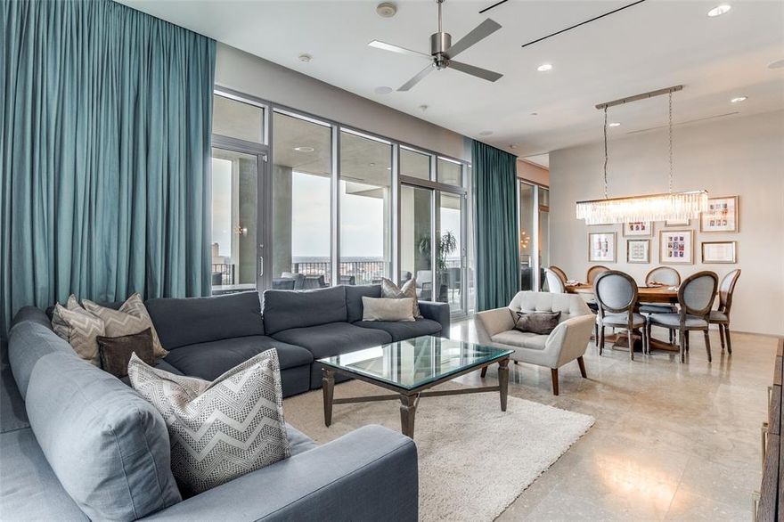 Discover refined high-rise living in the heart of the Dallas Arts District at 1717 Arts Plaza, Unit 1810. This exceptional residence offers a rare and highly sought-after floor plan, distinguished by two private balconies and an expansive, open living, dining, and kitchen layout rarely found in the building—ideal for both everyday living and elegant entertaining.

Floor-to-ceiling windows frame dramatic city views while filling the home with natural light. The chef’s kitchen is a true design statement, featuring a Bulthaup kitchen system paired with Miele and Sub-Zero appliances, blending European craftsmanship with top-tier performance and clean, modern aesthetics. 

The spacious bedroom retreat provides a serene escape with a spa-inspired bathroom finished with refined materials. Whole home audio, smart blinds and drapes, in-unit laundry and thoughtful details throughout enhance comfort and functionality.

Residents enjoy full-service luxury amenities including 24-hour concierge, valet parking, resort-style pool, fitness center, owners’ lounge, and secure access. Located just steps from world-class dining, museums, performance venues, Klyde Warren Park, and Uptown, this home offers unparalleled walkability and cultural access.

Whether as a primary residence or an elegant lock-and-leave retreat, Unit 1810 delivers sophisticated design, premium finishes, and iconic Arts District living.