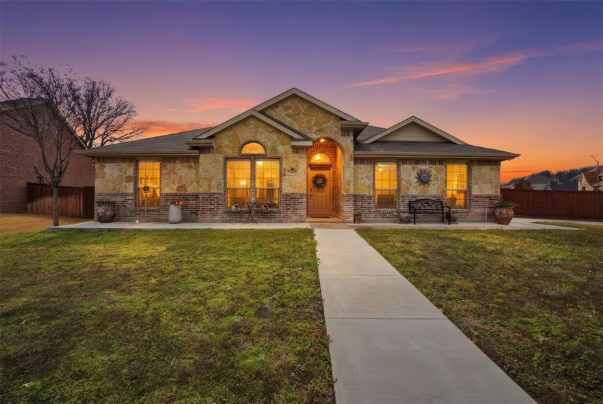 Welcome home to this beautiful brick property perfectly positioned on a large corner lot! Designed for both comfort and entertaining, this home truly shines with its incredible outdoor living space. Step outside to your private backyard retreat featuring a propane-heated saltwater pool and hot tub, perfect for year-round enjoyment. The expansive outdoor living area plus an additional patio provide plenty of space for entertaining, grilling, or simply relaxing. A privacy fence surrounds the backyard, creating your own private oasis. The front of the home showcases low-maintenance, Arizona-style landscaping with shrubs removed and concrete added for a clean, modern look and easy upkeep. Inside, you’ll appreciate recent updates including a new dishwasher, new garbage disposal, new garage door opener, and a new spring for the garage door system. New sidewalk from front door to mailbox. The side-entry two-car garage enhances curb appeal while offering convenient access. With easy access to Interstate 20, this home offers the perfect blend of comfort, functionality, and prime location. Don’t miss your opportunity to enjoy exceptional indoor-outdoor living!