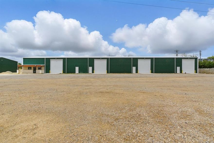 NEW OFFICE-WAREHOUSE FOR LEASE.  Completed in April 2025, this 10,000 s.f. of flex space is located just off I-20 in west Weatherford!  1,500 s.f. of office space with a reception, 4 offices, 2 overflow work areas, 2 ADA accessible restrooms, break room.  1,500 s.f. of mezzanine space with high weight capacity with stairs and 8' gate for forklift accessibility.  8,500 s.f. of warehouse space with 4 - 14x16 ground level manual OH doors. 4 pedestrian doors.  Plumbed for 3 restrooms in the warehouse.  3-phase power. Exterior hose bibs and GFCI plugs.  Open and closed cell foam insulation.  Property is on well and septic.  There is another 10,000 s.f. warehouse available in same complex.  Located outside city limits.