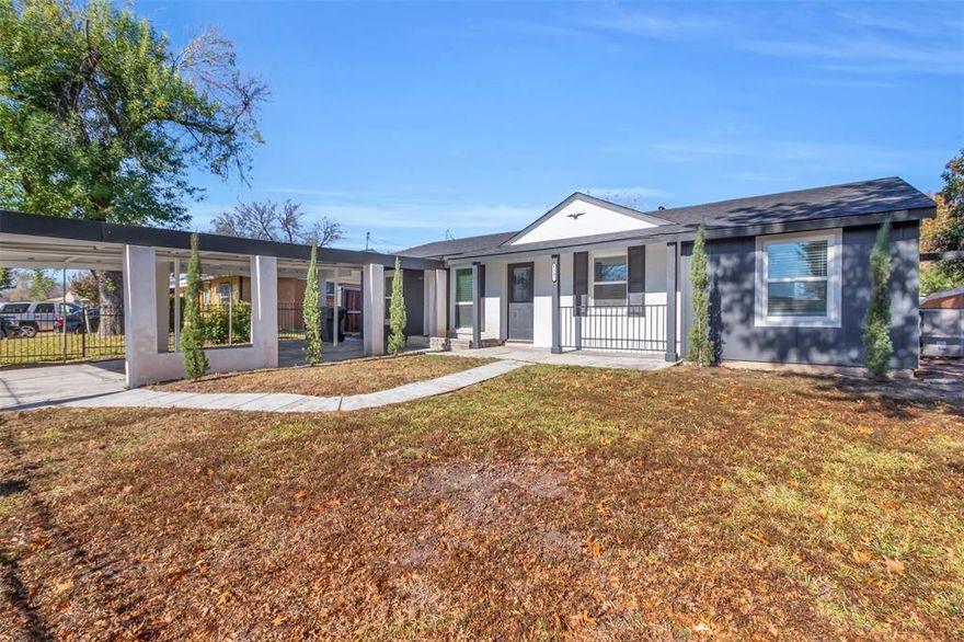 Step into this fully renovated home offering modern comfort, style, and convenience. Nearly everything inside is brand new — including a new roof, new energy-efficient windows, new flooring, updated paint throughout, new appliances, new fence, and a new rear gate. The thoughtful upgrades make this home feel fresh, bright, and move-in ready.

Located just 20 minutes from downtown Dallas, this property offers quick access to major highways, making commuting and daily travel effortless.
Out back, you’ll find a huge backyard with endless possibilities — perfect for kids to play, pets to roam, hosting gatherings, or even creating additional parking space if needed. A large gate entry provides easy backyard access for vehicles, trailers, or equipment.
Whether you're a first-time buyer or looking for a beautifully updated home close to the city, this property is a must-see.