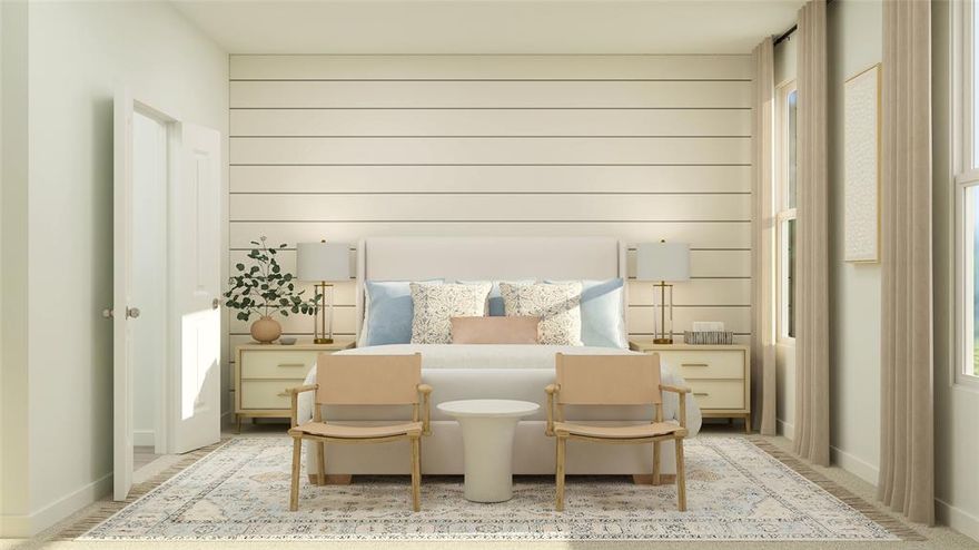This single-level home showcases a spacious open floorplan shared between the kitchen, dining area and family room for easy entertaining. An owner’s suite enjoys a private location in a rear corner of the home, complemented by an en-suite bathroom and walk-in closet. There are two secondary bedrooms at the front of the home, which are comfortable spaces for household members and overnight guests.