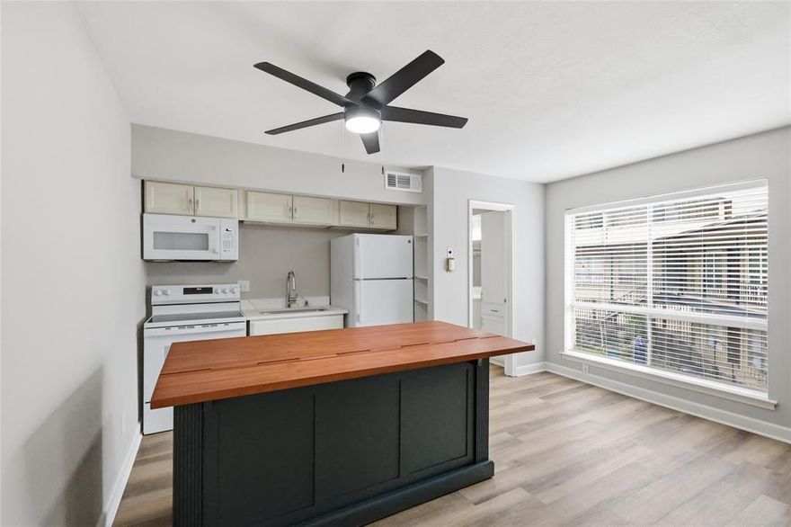 Turn-key, fully renovated efficiency condo with utilities included in a prime Dallas location near the Tollway. This unit has been thoughtfully updated with new flooring, fresh paint, new countertops, brand-new appliances, and a custom island with bar seating that adds both style and functionality. The smart layout maximizes every square foot, making it a comfortable and efficient place to live or lease.
HOA dues include all utilities except internet, simplifying monthly expenses for owners or tenants. Community amenities include a pool.
Excellent rental opportunity with strong income potential, making it a great fit for investors, first-time buyers, or anyone seeking a low-maintenance property in the heart of Dallas.