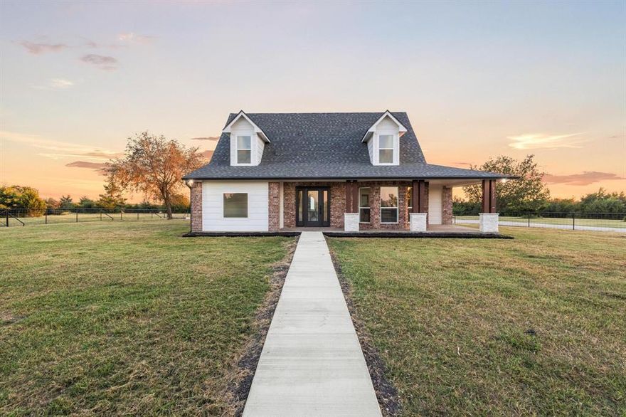 Welcome home to your beautifully updated, turnkey retreat! Set on 10 ag exempt scenic acres this home combines modern comfort with country charm. Inside, you’ll find four spacious bedrooms, a versatile upstairs bonus room, and three fully remodeled bathrooms featuring luxury finishes. The kitchen has been stylishly updated, and the home boasts new luxury vinyl plank flooring throughout the downstairs, fresh carpet upstairs, and new tile in the upstairs bath. Recent upgrades ensure peace of mind and a move-in ready experience: new impact-resistant shingles roof, new energy-efficient windows, new front and back door, fresh interior and exterior paint, upgraded lighting, trim, hardware, and a striking pipe-and-wood gated entryway. Step outside to enjoy breathtaking sunsets, quiet evenings, and fishing in your own private pond. Whether you dream of a serene country homestead, a hobby farm, or a relaxing weekend escape, this property offers the space, beauty, and small-town lifestyle you’ve been looking for. Workshop with electric and 5 covered parking spots is an added bonus! Conveniently located just 30 minutes from Sherman, McKinney, and Greenville, also less than an hour to Bois D' Arc Lake as well as Lake Ralph Hall—and about an hour to Dallas Love Field or DFW Airport—this rare find won’t last long!