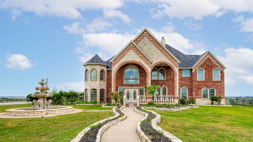 The most unique house in the area and the best price. Everything about this home speaks to Custom and Unique.  The timeless elevation, elegant entry with winding staircase in entry is designed to impress. This home offers refined living with formal dining & living, a dedicated Office or Library, Home Gym, and a Saltwater pool for hot Texas summers. Owner’s suite is Upstairs offering a wall of windows overlooking the backyard, wood burning fireplace.  The 2nd floor also has 2 Guest bedrooms, Media (or 6th bedroom), 2nd Living area, and a huge laundry room upstairs as well. Downstairs is 2 Guest rooms on 1st Floor. Adding to the uniqueness of this home is a shhh... secret room. Can you find it??. This community allows one horse but no farm animals.  Build a shop, shed or other approved structure. Outside city limits—enjoy lower costs, small-town living and premier DFW access.