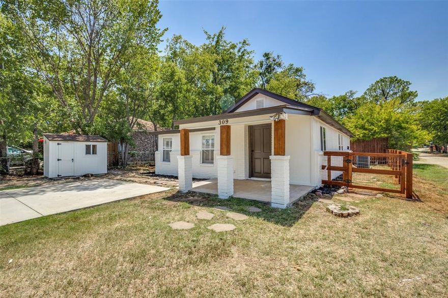 Charming, completely updated 2 bed and 1.5 bath home in Lake Dallas. Walking distance to Lake Lewisville, trails, and parks. Walking distance to elementary, middle, and high schools as well. Indoor updates include new flooring throughout, fresh paint, granite countertops in kitchen, stainless steel appliances, bathroom tile, vanities in bathrooms, new lighting, plantation shutters on windows, HVAC system serviced, and more! Outdoor updates include fresh paint, 2 seperate storage units (one 12x8, one 8x4), new fence for pet owners, and updated landscaping. House would be a great rental for investor long term as well! All offers considered. Schedule your showing today!