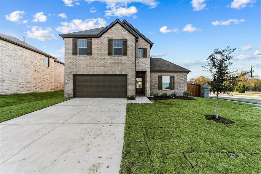 MLS# 20476955 - Built by Cambridge Homes, LLC - Ready Now! ~ This beautiful brand new large two story home is available for a quick move-in before 2024! The Ellerdale floorplan consists of 2908 square Feet that features 5 bedrooms, 3 baths plus a game room and a media room. This home is located on a beautiful oversized corner lot. This home is completed with an upgraded interior package that showcases luxury vinyl flooring throughout the home, white quartz countertops, deco tiling in the utility room, upgraded tiling in the primary suite, and an upgraded front door. The open concept includes a spacious dining area that leads into the living area. The kitchen has a beautiful oversized island that overlooks into the dining and living areas. The first level contains the owners suite, a spare bedroom, full spare bathroom, utility room, kitchen, dining, and living area. The second level contains a nice open game room, bonus media room, and two spare bedrooms with a full spare bath.