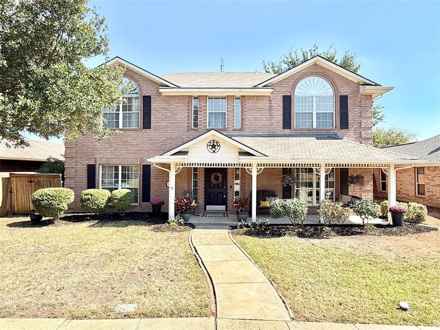 This updated home in Eldorado Heights is a must-see! This home is spacious and ready for a new owner! The floorplan is open with lots of natural light! The kitchen features a large island with quartz counters, grey cabinets, appliances including a gas cooktop, built-in microwave and wall oven, dishwasher and disposal, a large walk in pantry, and double sink! The living room is oversized and has a large wood burning fireplace and plenty of room for large furniture. The home features a second living space downstairs which could easily double as an office space. Entertaining is easy in this open floorplan that flows to a great backyard with huge patio, large grassy area, and plenty of room to play! The primary bedroom is large with sitting area and an ensuite bath featuring double vanities, large shower, soaking tub, and a HUGE walk in closet. The secondary bedrooms are split with lots of closet space and share a well-appointed full bath and linen closet. The laundry room is oversized and has plenty of room for a refrigerator. Award winning Johnson Elementary is across the street and the home feeds to McKinney High School! The neighborhood is conveniently located near major shopping and world class dining! Don't miss this great home!