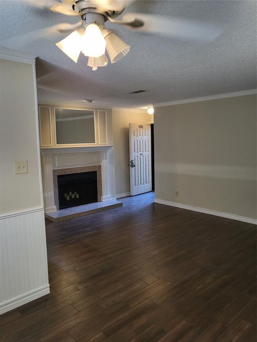 Beautiful 1st floor condo that has been recently updated with plank flooring, carpet and has been freshly painted throughout. The bathroom has been fully renovated with granite counter tops and a spa type shower. There is a small enclosed patio just off the living room. All appliances, washer and dryer included.